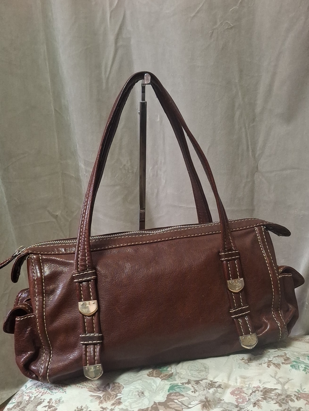 Michael Kors Brown Leather Double-Handle Shoulder Bag
